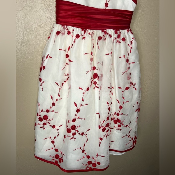 $25-Bonnie Jean - Formal Pageant Dress Size 4T White with Red Accents - Picture 3 of 7